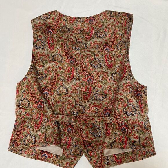 Vintage Liz Sport Petitie Paisley Pattern Vest Size S - Picture 2 of 11